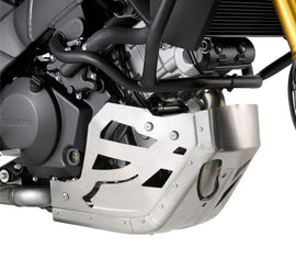 GIVI Skid Plate 270-6480 guards for motorcycle protection, shown mounted on motorcycle frame with durable metal construction.