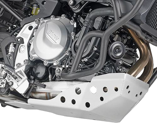 GIVI skid plate guard for BMW motorcycle, model 270-6121, providing protection and durability for the bike's underside.