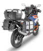 GIVI KTM side case hardware and fasteners for secure mounting, shown in close-up on a KTM motorcycle.