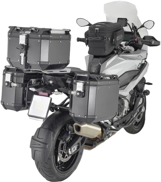 GIVI Outback BMW side case hardware and fasteners, durable fittings for secure luggage attachment.