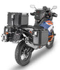 GIVI Outback side case hardware fittings for KTM motorcycles, including fasteners and mounting brackets.