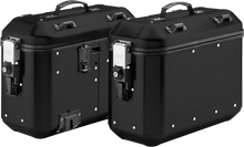 Load image into Gallery viewer, Pair of GIVI Dolomiti Monokey side cases in black, 36L luggage for motorcycle storage, shown from the side.