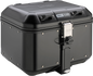 GIVI Dolomiti Monokey top case in black, 46L luggage for motorcycles, mounted on a bike for secure storage.