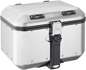 GIVI Dolomiti Monokey top case in silver, 46L luggage for motorcycles, mounted on bike with key lock and mounting hardware