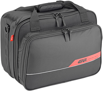 GIVI Inner Liner Bag Dolomiti 30L in black, designed for GIVI luggage, showing the bag inside a motorcycle luggage compartment.
