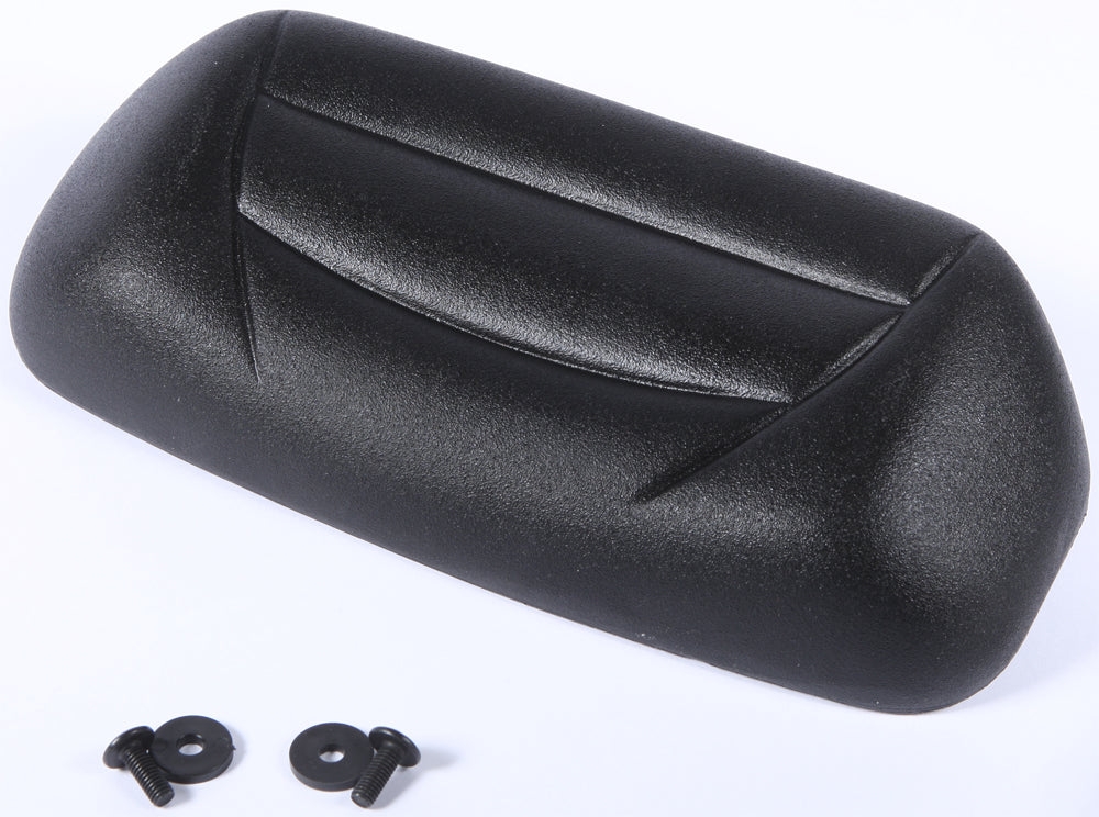 GIVI Simply II top case backrest for motorcycle luggage, with padded cushion and secure attachment, in black.