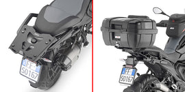 Black GIVI rear rack for BMW Monokey luggage system, designed for secure motorcycle luggage mounting.