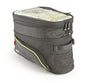 GIVI Tanklock 27L expandable motorcycle tank bag with secure mounting system, shown on a bike for durable luggage storage.