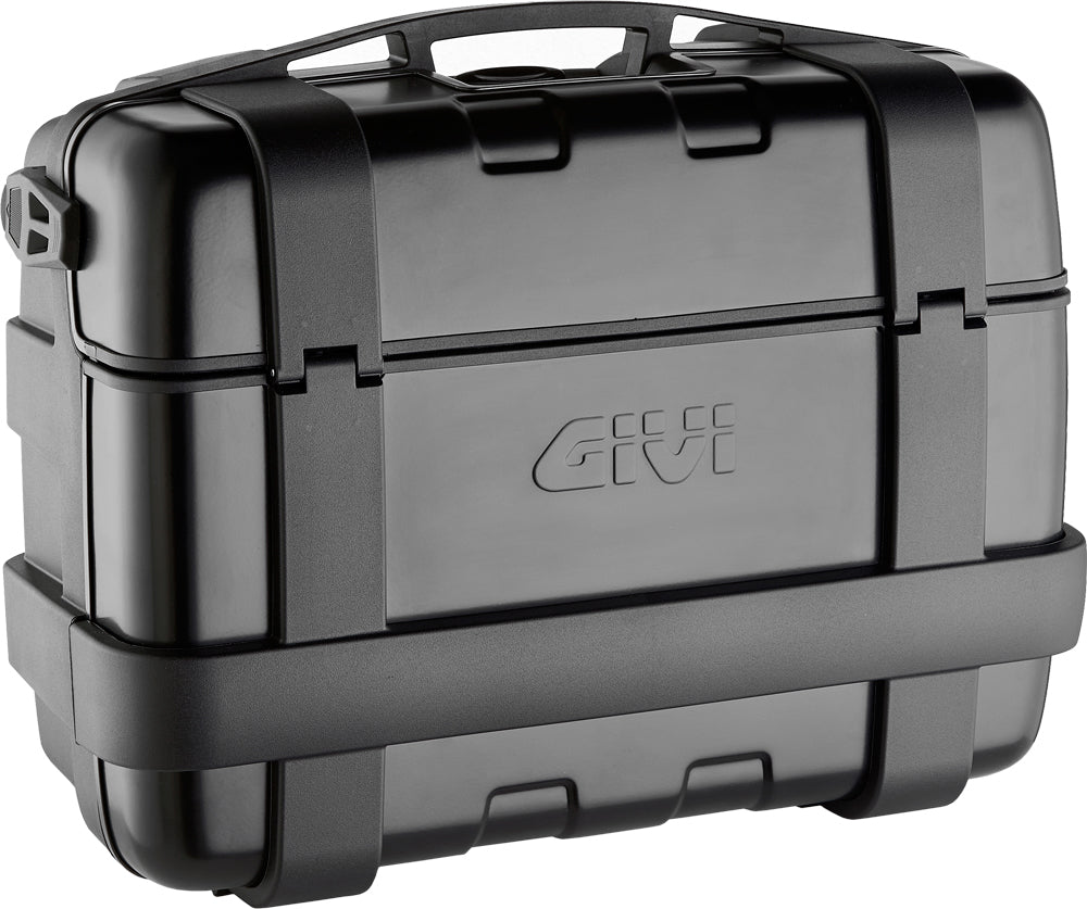 Black GIVI Trekker Side Case 33L luggage with dimensions 20.7x9.5x16.2 inches, shown from a side view.