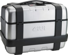Load image into Gallery viewer, GIVI Trekker side case for motorcycle luggage, 46L capacity, black, with dimensions 20.7x12.2x16.2 inches, outdoor travel gear