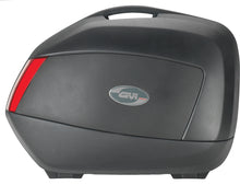 Load image into Gallery viewer, Pair of GIVI V35 side cases for motorcycle luggage, 35L capacity, showing black hard-shell cases with mounting brackets.