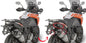 GIVI side case hardware mount brackets for motorcycle, shown in black with metal components for secure attachment.