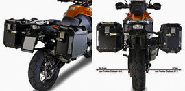 GIVI Outback side case hardware and mounting brackets for motorcycle luggage, compatible with GIVI side cases.