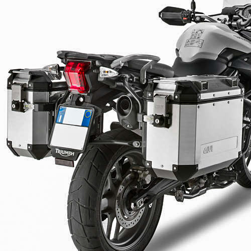GIVI Outback side case hardware mounts and brackets for motorcycle luggage storage, shown on a plain background.