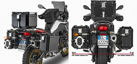 GIVI Outback side case hardware mount brackets for motorcycle, durable metal construction, designed for secure side case attachment