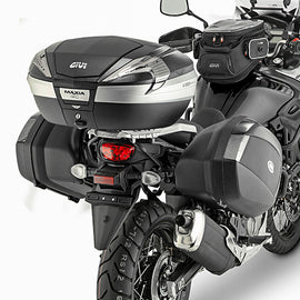 GIVI V35 side case hardware mounts and brackets for motorcycle luggage, made of durable metal and designed for secure attachment.