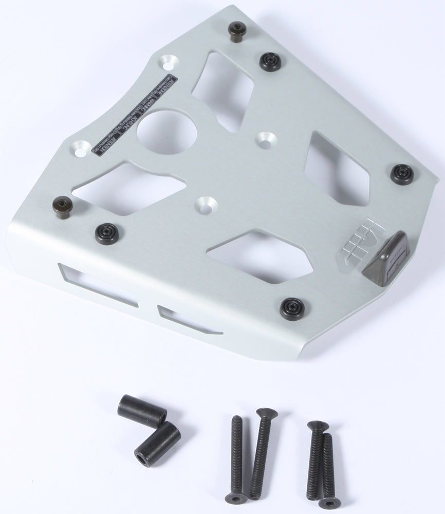 GIVI top case hardware mount bracket, durable metal brackets for secure attachment of GIVI top cases on motorcycles