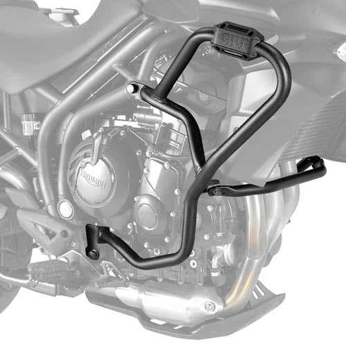 GIVI engine guards for motorcycle, black metal protective covers with mounting brackets, model 270-6454.