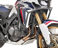 Load image into Gallery viewer, GIVI engine guards for motorcycle, black metal protective bars designed to shield engine components.