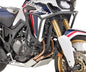 GIVI engine guards for motorcycle, black metal protective bars designed to shield engine components.