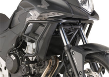 Load image into Gallery viewer, Black GIVI engine guards designed for HON motorcycles, providing protection and durability for engine components.