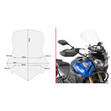 Load image into Gallery viewer, GIVI clear windshield for Yamaha motorcycles, providing wind protection and improved rider comfort.