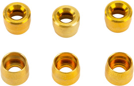 Set of six Goodridge fitting ferrules for brake lines, compatible with Goodridge brake systems, shown in natural metal finish.