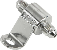 Load image into Gallery viewer, Goodridge chrome rear brake light tee with bracket, compatible with motorcycle braking systems, showing the chrome finish and mounting bracket.