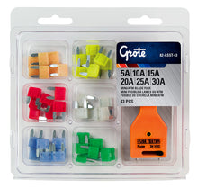 Load image into Gallery viewer, Grote ATM fuse assembly pack with 42 fuses, electrical component for circuit protection, shown in a clear image.