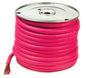 Grote 4 gauge 25-foot red battery cable for electrical applications, shown coiled with connectors at each end.