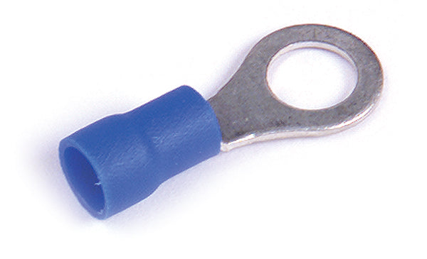 Grote 16-14 gauge ring terminal with 1/4 inch stud, electrical connector for secure wire termination, shown in close-up.
