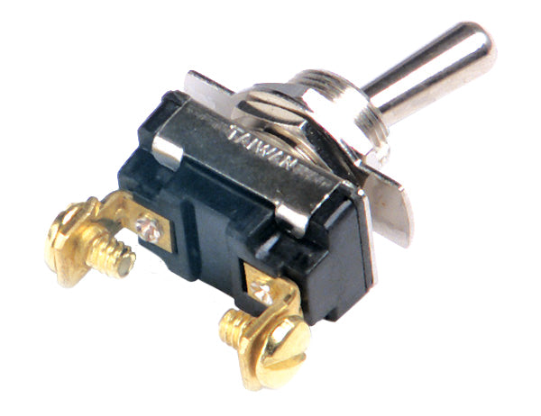 Grote 15 Amp toggle switch with black handle and metal mounting hardware, designed for electrical control applications.