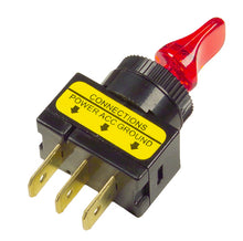 Load image into Gallery viewer, Red Grote toggle switch with 20 amp capacity, featuring a durable design and clear toggle for easy operation.