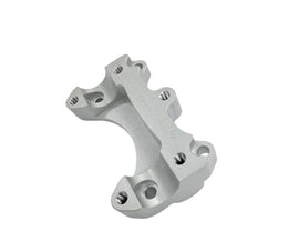 Silver HeliBars handlebar risers with RAM ball mount for motorcycles, providing added comfort and customizable positioning.