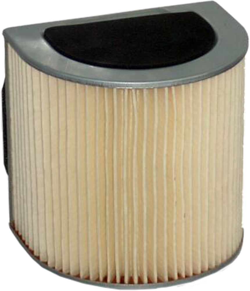 Hiflofiltro Air Filter 551-4504 for motorcycle, showing the clean, black pleated filter element with brand labeling visible.