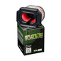 Hiflofiltro Air Filter 551-4707 for motorcycles, close-up of the black rectangular filter element with brand markings