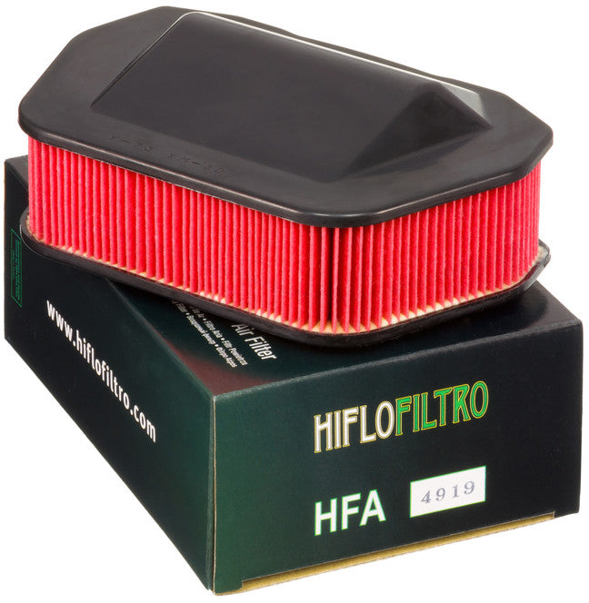 Hiflofiltro Air Filter 551-4919, motorcycle air filter with pleated paper element for engine protection and airflow.