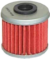 Hiflofiltro Oil Filter 550-0116, a replacement oil filter for motorcycles, with a black cylindrical design and metal mounting base.