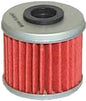 Hiflofiltro Oil Filter 550-0116, a replacement oil filter for motorcycles, with a black cylindrical design and metal mounting base.
