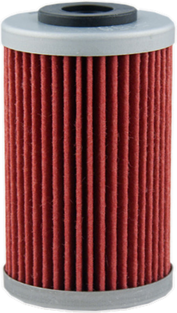 Hiflofiltro Oil Filter 550-0155 for motorcycle engines, showing the cylindrical filter with branding and part number.