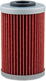 Hiflofiltro Oil Filter 550-0155 for motorcycle engines, showing the cylindrical filter with branding and part number.