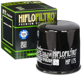 Hiflofiltro Oil Filter 550-0175, a replacement oil filter for motorcycles, showing the cylindrical filter with Hiflofiltro branding.
