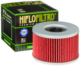 Hiflofiltro Oil Filter 550-0561 for motorcycles, showing the cylindrical filter with brand logo and specifications.