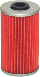 Hiflofiltro Oil Filter 550-0562 for motorcycles, featuring a cylindrical metal body and threaded mounting for oil filtration.