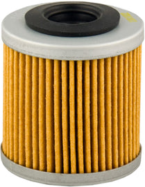 Hiflofiltro Oil Filter 550-0563 for motorcycle engines, showing the cylindrical filter with brand and model details.