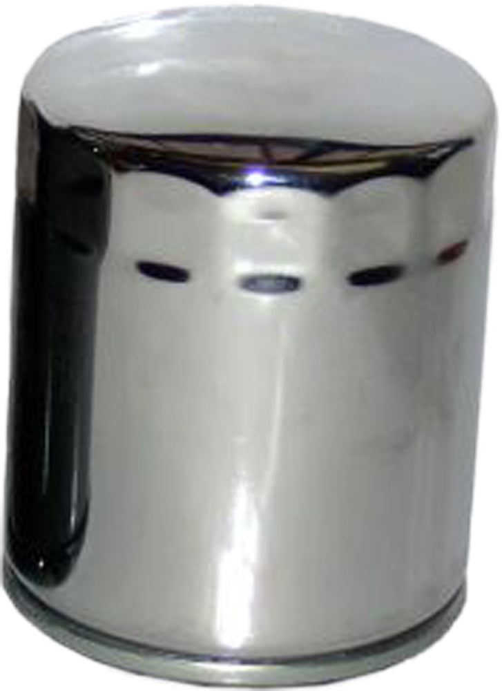 Hiflofiltro Chrome Oil Filter 550-0170C, durable motorcycle oil filter with chrome finish, designed for efficient engine oil filtration.