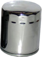 Hiflofiltro Chrome Oil Filter 550-0170C, durable motorcycle oil filter with chrome finish, designed for efficient engine oil filtration.