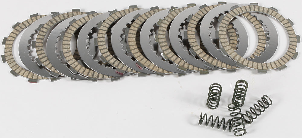 Hinson clutch fiber spring kit with steel hardware for Honda and KTM motorcycles, showing clutch springs and components.