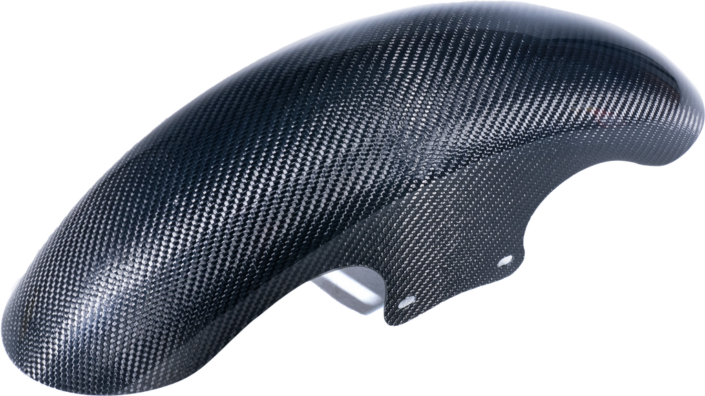 Hofmann carbon fiber shorty fender front 21-inch body for 2024 CVO motorcycle, lightweight and durable carbon fiber construction.