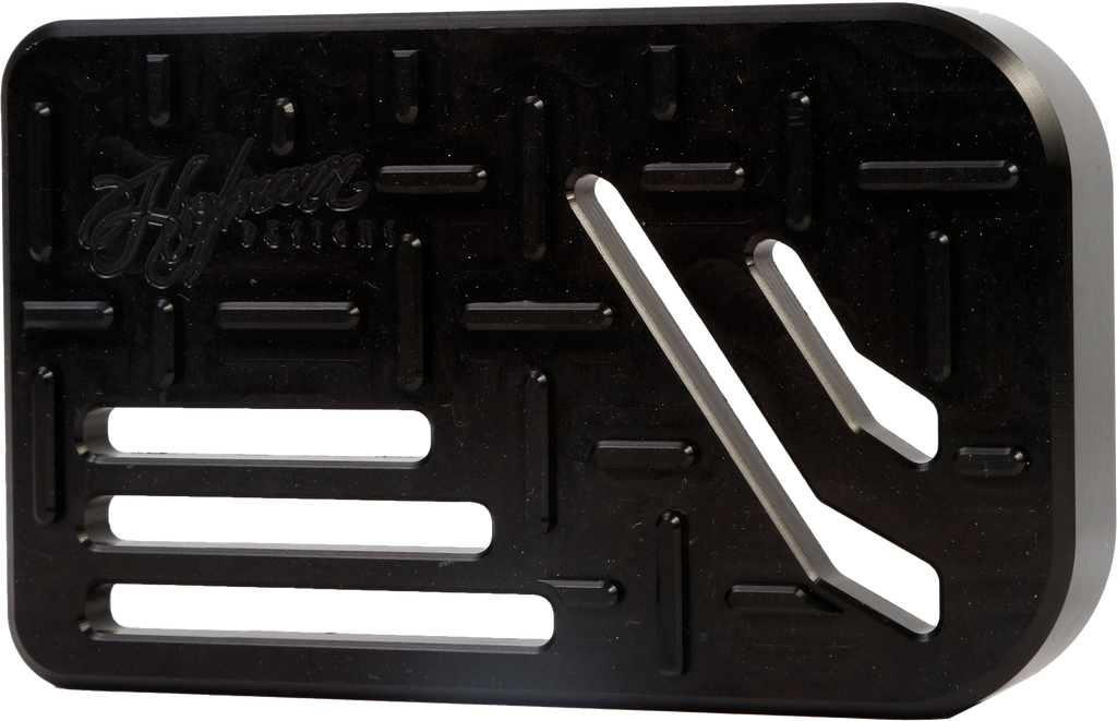 Hofmann H/D Billet Brake Pedal Pad in black for foot controls, showcasing a durable metal design with textured surface for grip.